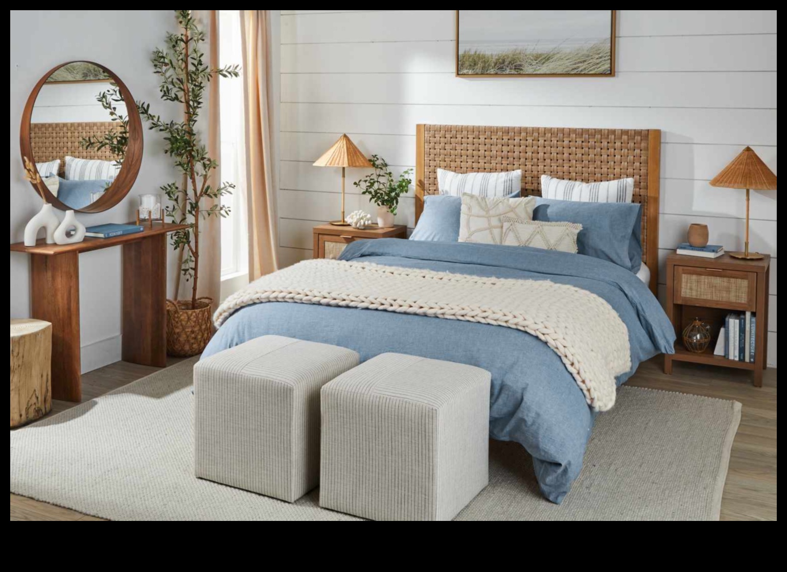 Kā izveidot piekrastes iedvesmotu guļamistabu