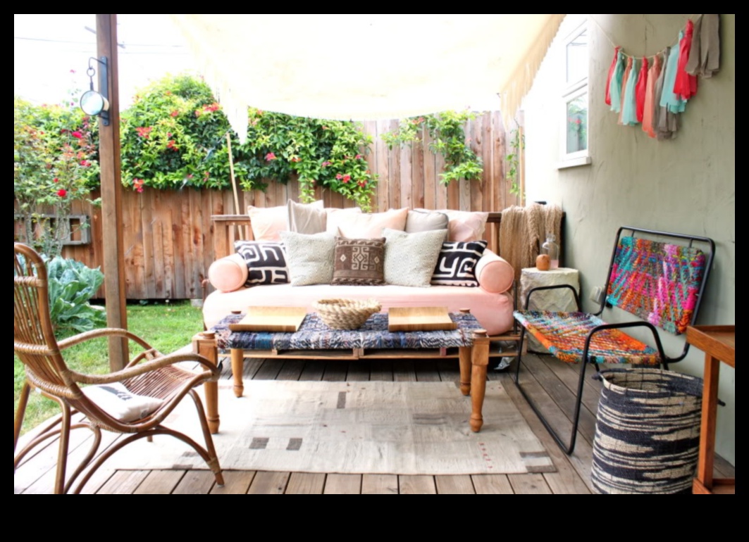 Kādas ir Marokas pufu idejas Boho iedvesmotai āra atpūtas zonai?