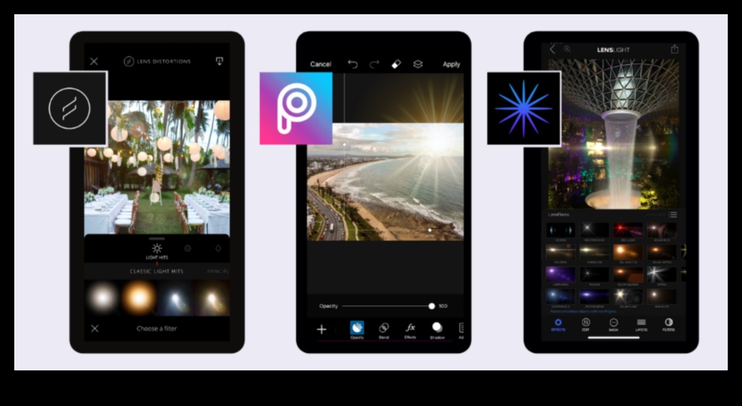 Radošais sastāvs: kameras ar kamerā iebūvētiem filtriem un efektiem